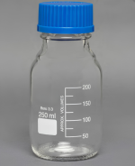 Frasco Reagente Vidro 250ml Tampa Azul