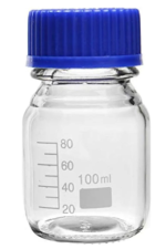 Frasco Reagente vidro 100ml Tampa Azul