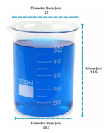Béquer De Vidro Forma Baixa, 1000ML - Imagem 2